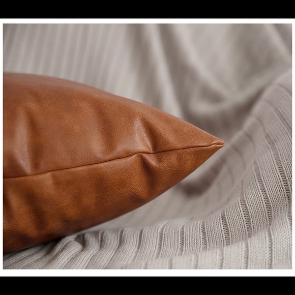 Luxury Home | Set of 2 Faux Leather Pillow Covers - Picture 2 of 2